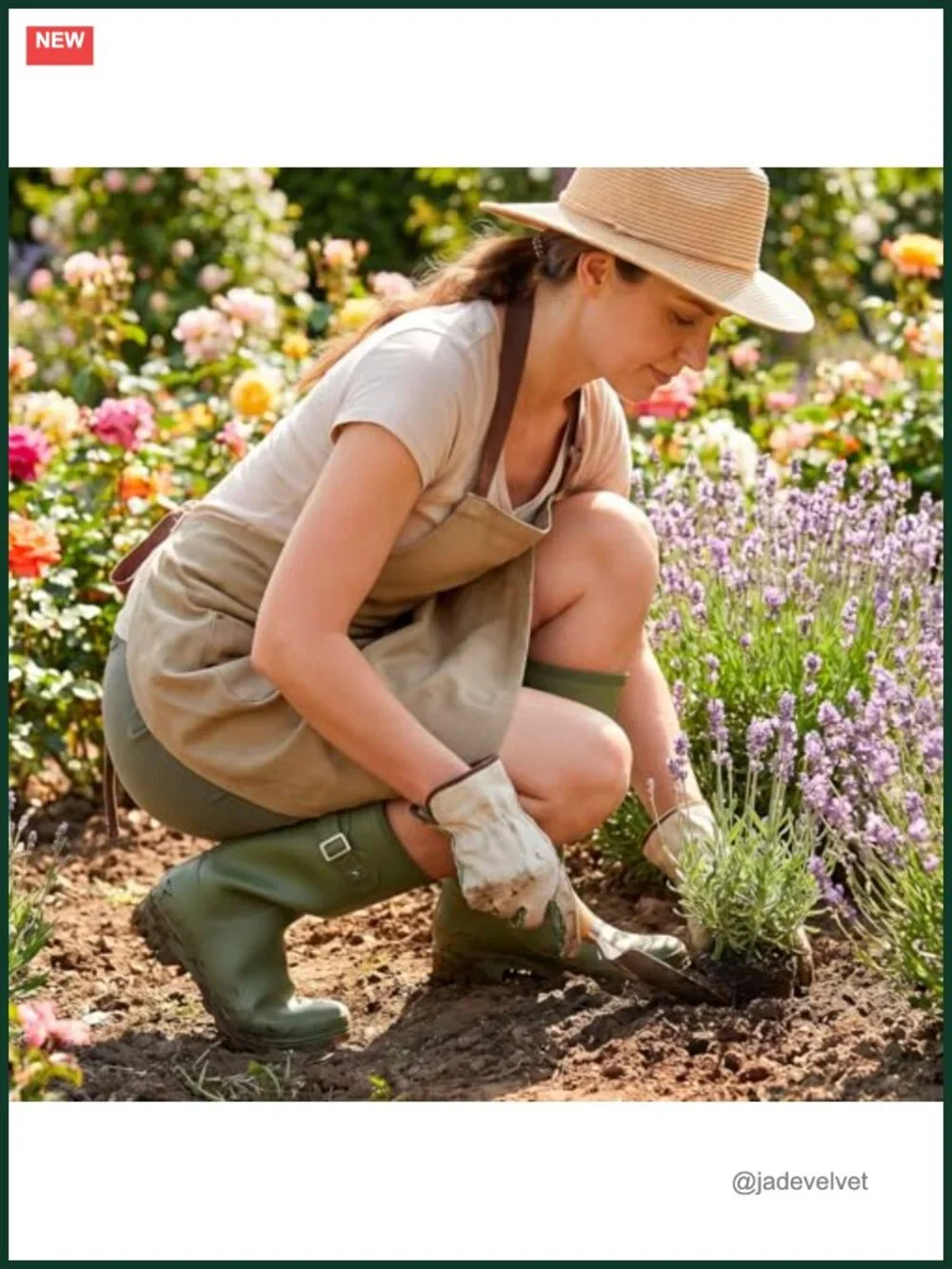 Waterproof Mid-Calf PVC Rain Boots with Buckle for Gardening
